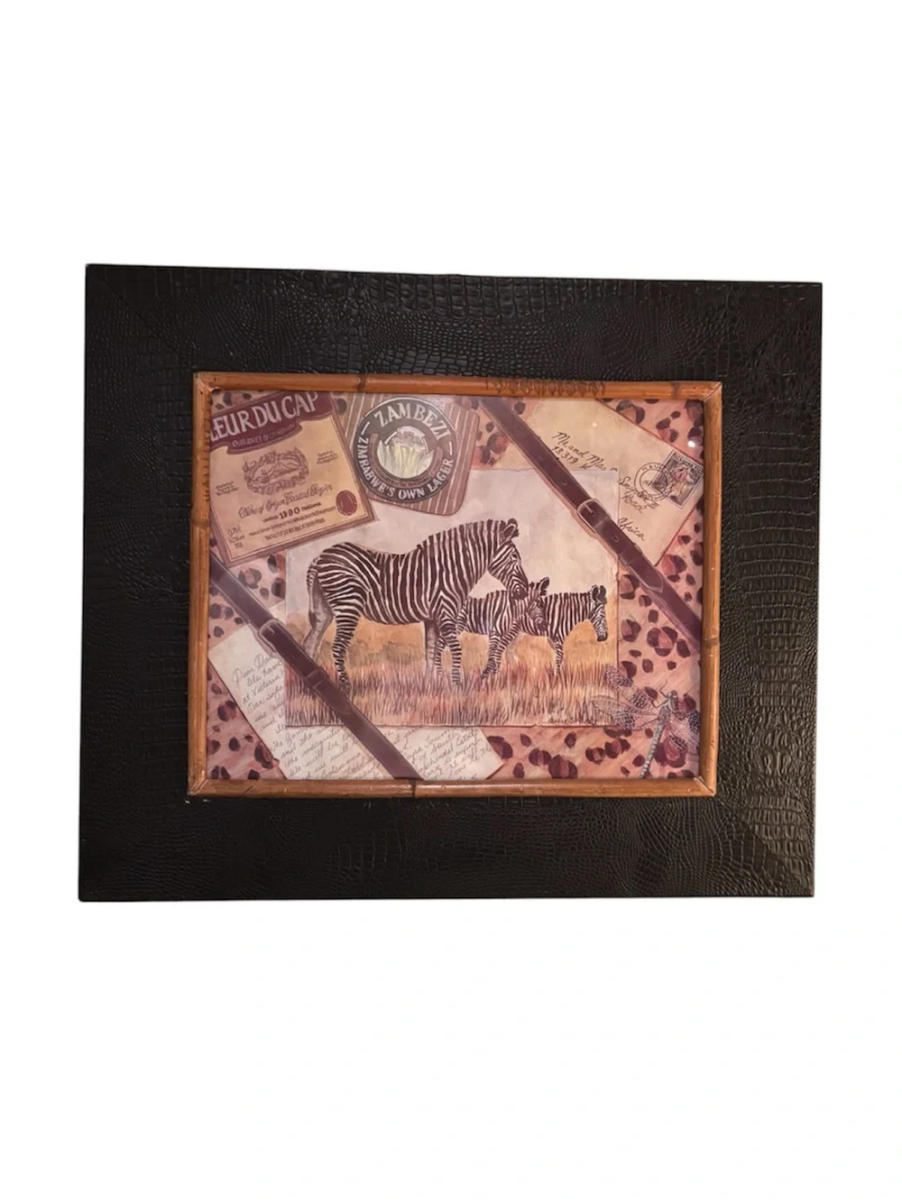 ✨ Rare VTG George Snyder’s Travels I & II African Safari Art Set Embossed Frames